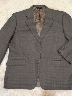 Burberry Brown Micro-Check Sport Coat with Gray Pattern